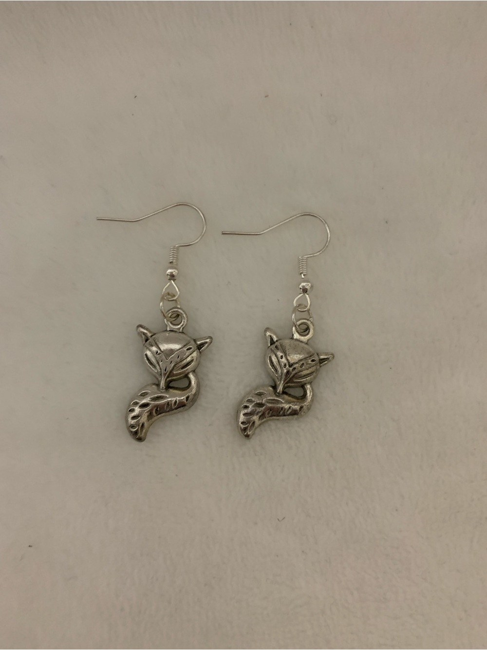 Silver Fox Drop Earrings